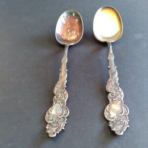 Two Matching Antique Rogers Brothers Triple Plate Soup Spoons